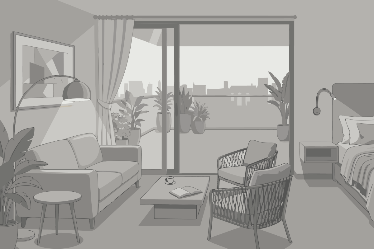 Four-Bedroom Apartment with Pool View